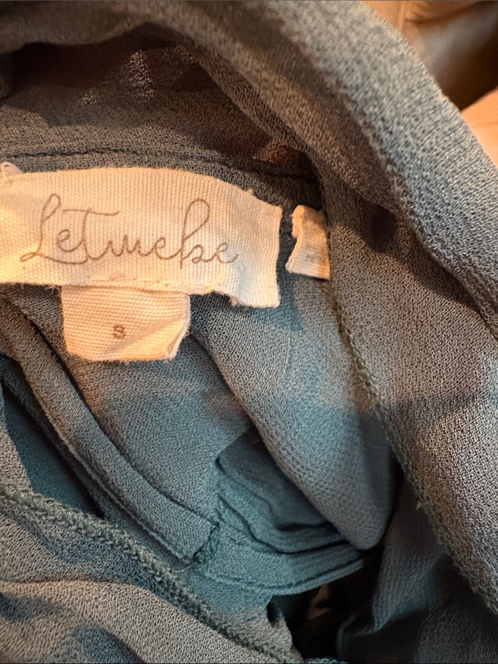 Let me be  Soft Slate Blue Chiffon Blouse
